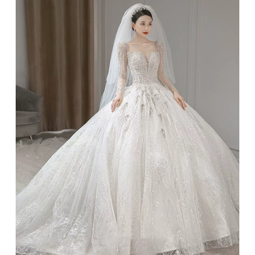 Лонгслив, элитное свадебное платье для невесты, подходит для подростков, французский стиль, большой размер