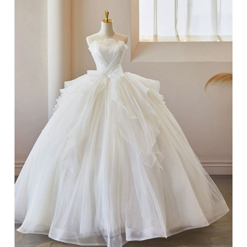 Топ без лямок для невесты, подходит для подростков, французский стиль, кружевное платье, премиум класс