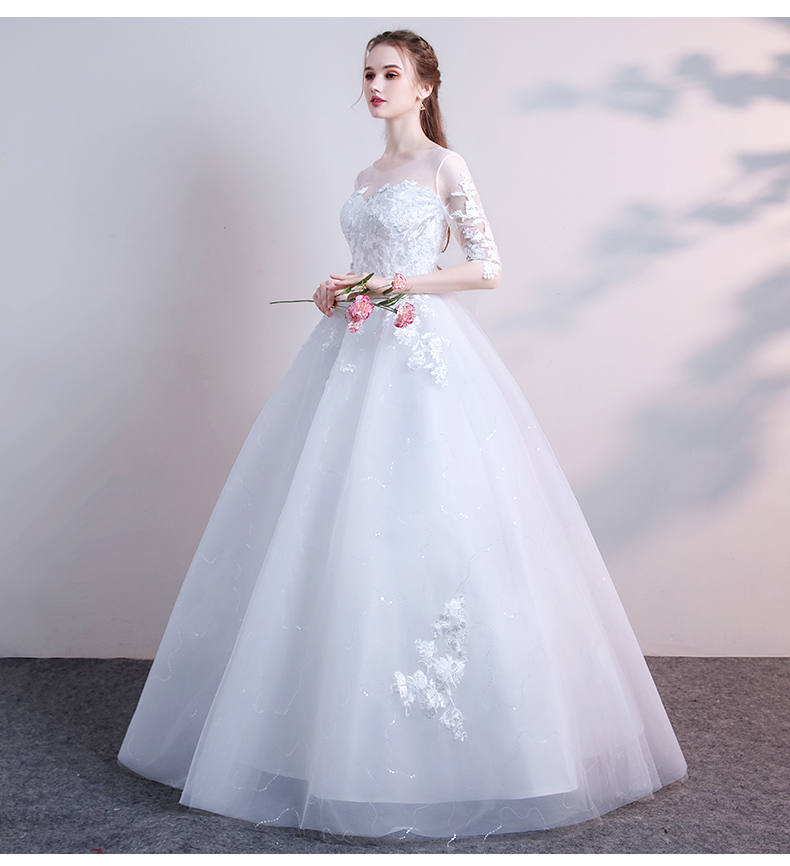 Advanced wedding dress, french style, suitable for teen, high-end, open shoulders