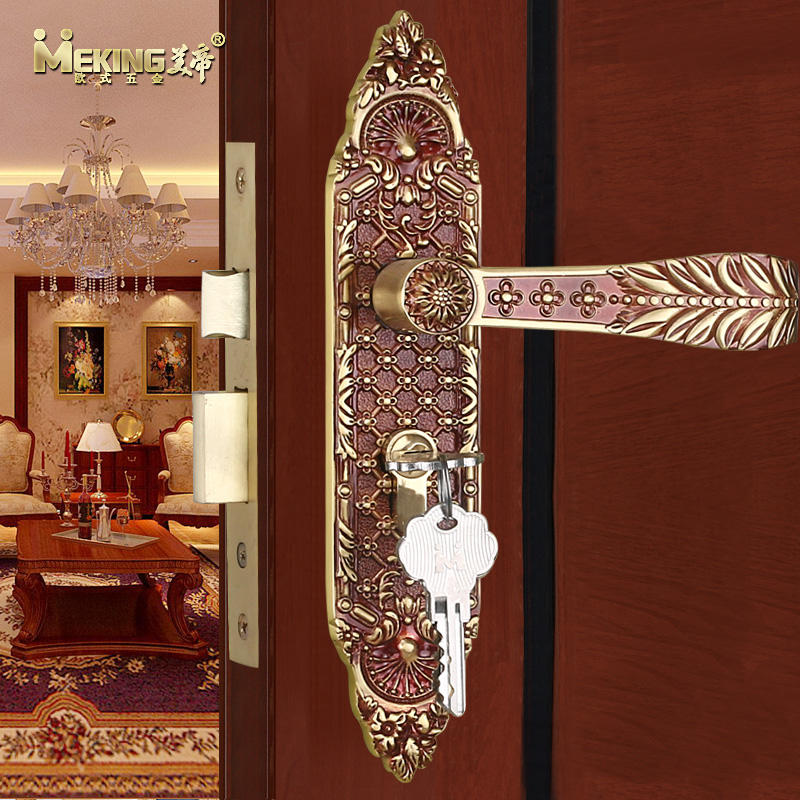 Beauty Empire European-style All-copper Room Door Lock Indoor Bedroom Solid Wood Door Lock Villa Door Lock Pure Copper Door Lock