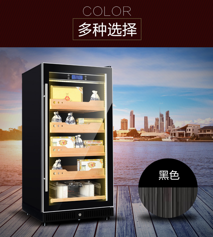 tủ rượu hafele 12 chai Bồ Đào Nha Yue 80XA nhiệt độ và độ ẩm không đổi tủ xì gà gỗ tuyết tùng rượu làm mát nhiệt tủ rượu vang tủ trà tủ trưng bày nhập khẩu - Tủ rượu vang thiết kế tủ rượu