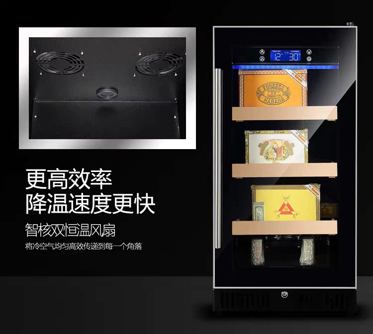 tủ rượu đẹp bằng gỗ Bồ Đào Nha Yue 28X nhiệt độ và độ ẩm không đổi tủ xì gà nhà gỗ rắn rượu làm mát nhiệt tủ rượu tủ ẩm tủ trà nhập khẩu - Tủ rượu vang tủ bảo quản rượu vang gia đình
