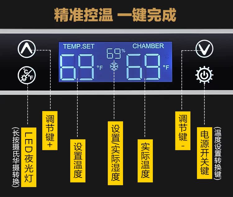kệ đựng rượu treo tường Bồ Đào Nha Yue 54X2 tủ xì gà nhiệt độ không đổi và độ ẩm hộ gia đình rượu làm mát nhiệt tủ rượu tủ lạnh làm mát không khí tủ trà máy nén đá thanh kích thước tủ rượu