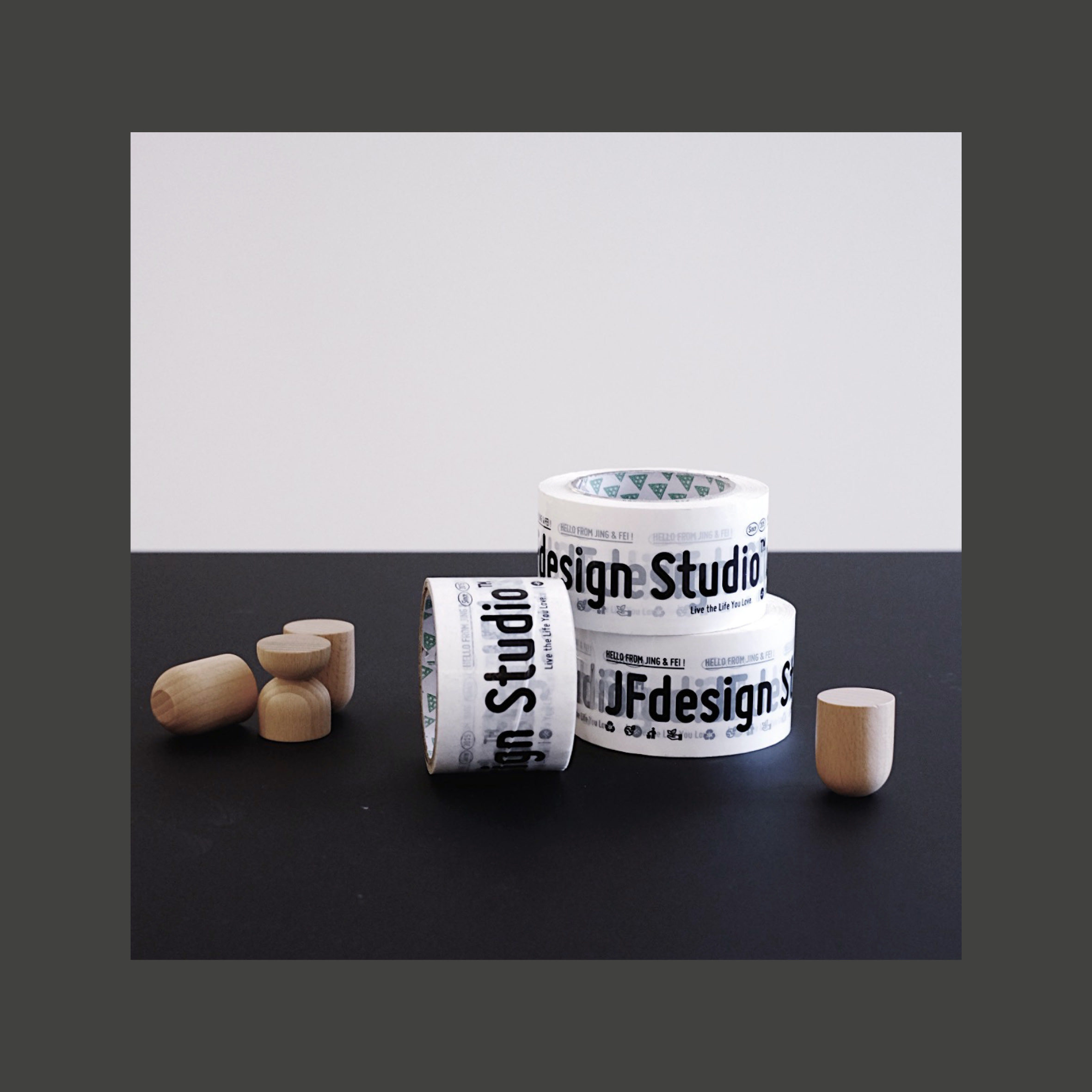 JFdesign exclusive design black and white printing tape ins ultra-wide sealing box moving express packaging creative