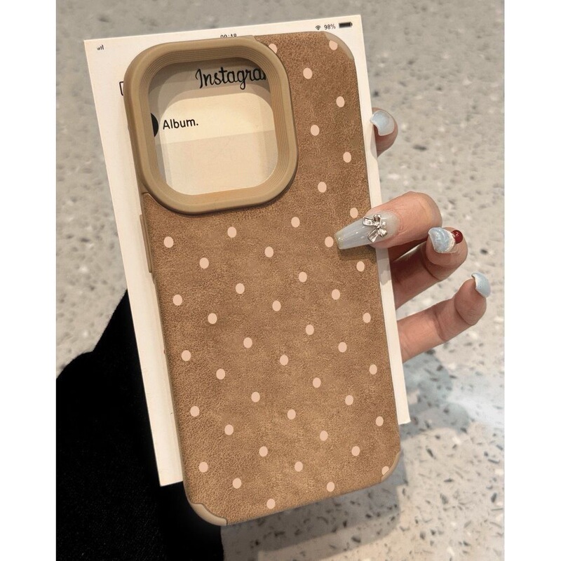Full Screen Gray Polka Dot Lambskin Phone Case Suitable for Apple 15 Pro Max, 14/13 Pro Large Hole High-End 12/11 Women's Model, XS Max Creative Xr/Xs Anti-Drop Full Screen Gray Polka Dot Lambskin Phone Case Suitable for Apple 15 Pro Max, 14/13 Pro Large Hole High-End 12/11 Women's Model, XS Max Creative Xr/Xs Anti-Drop