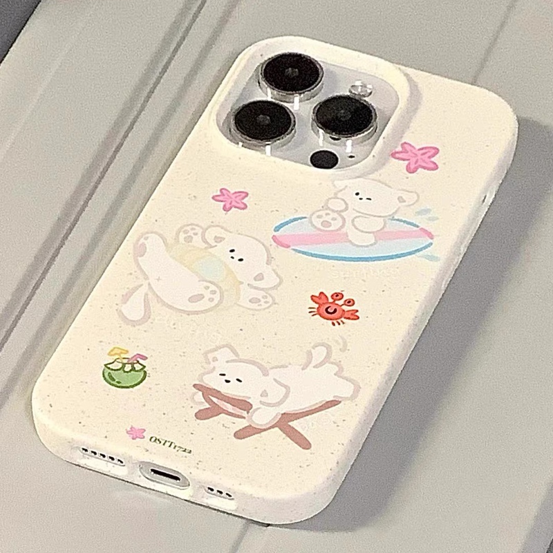 Simple and Gentle Beach-Themed White Puppy Phone Case Suitable for Apple 17/16 New Models, Matte Soft Case 11/12Promax Premium Xs/Xr Anti-Drop 7P Creative 13P Eco-Friendly Degradable Wheat Case Simple and Gentle Beach-Themed White Puppy Phone Case Suitable for Apple 17/16 New Models, Matte Soft Case 11/12Promax Premium Xs/Xr Anti-Drop 7P Creative 13P Eco-Friendly Degradable Wheat Case