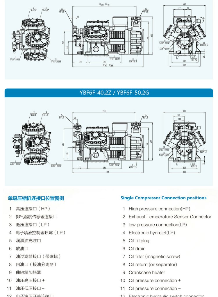 BLAIT 浙江博莱特制冷设备 保鲜冷冻六缸活塞式制冷压缩机(pic3)