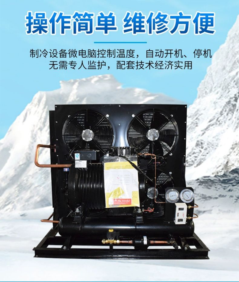 半封闭冷库制冷机组中温3/5/8/10/15HP匹风冷冻库压缩机组(pic8)