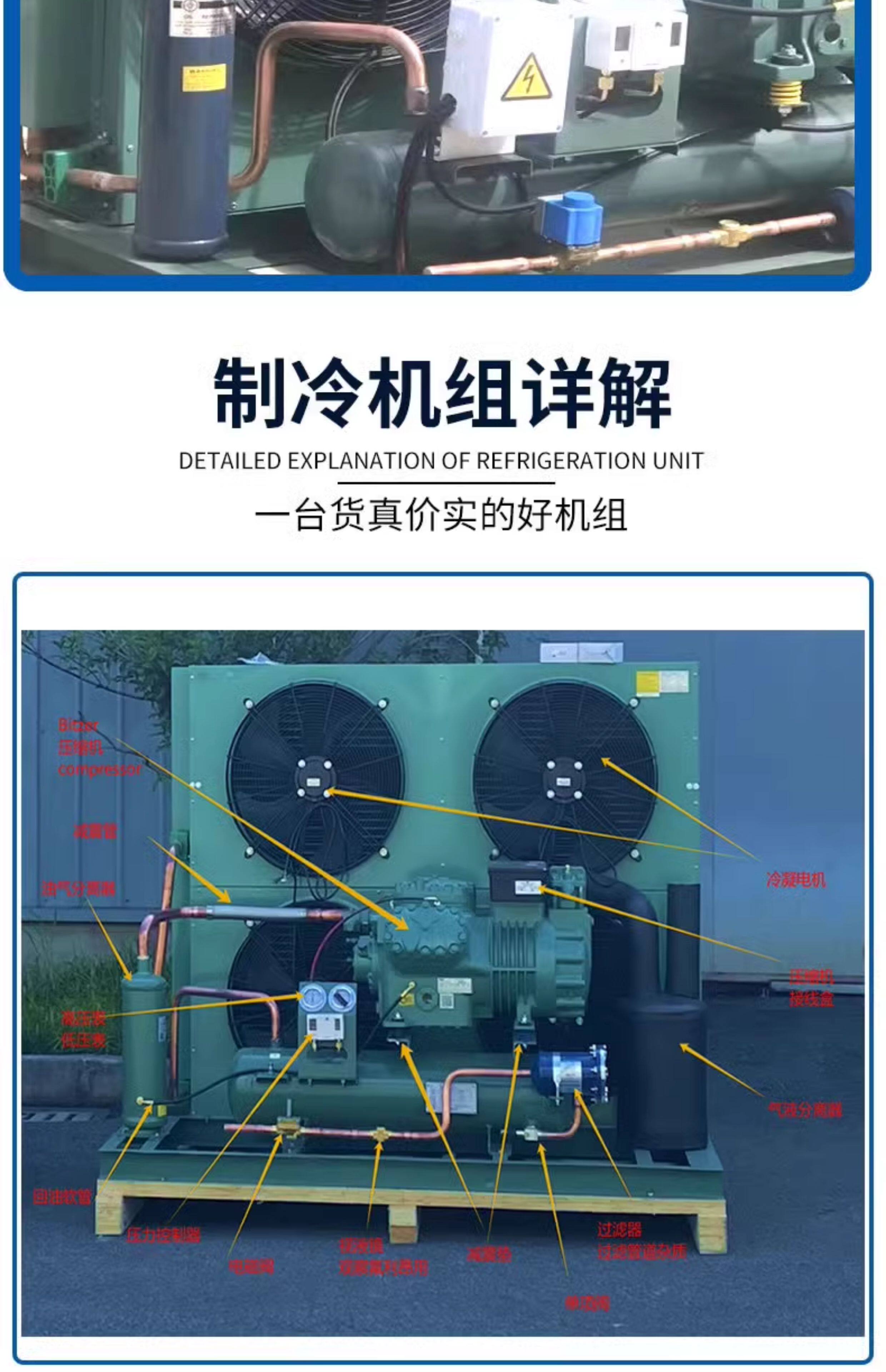 制冷半封闭活塞压缩机组半封冷库制冷设备低温保鲜节能省电(pic6)