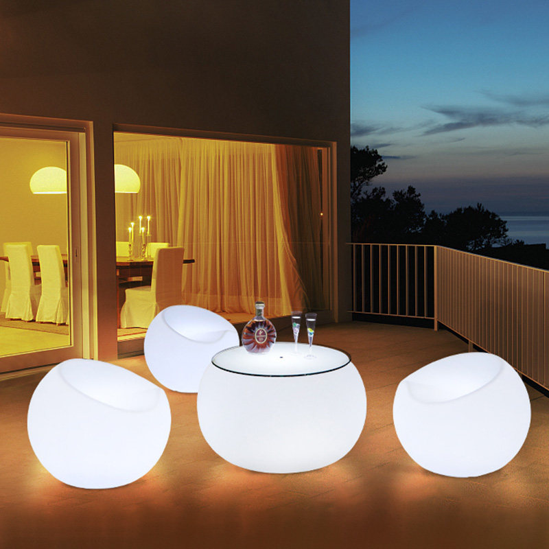 Italian minimalist LED luminous tea table modern minimalist sofa edge a few light and round small tea table ins net red corner a few