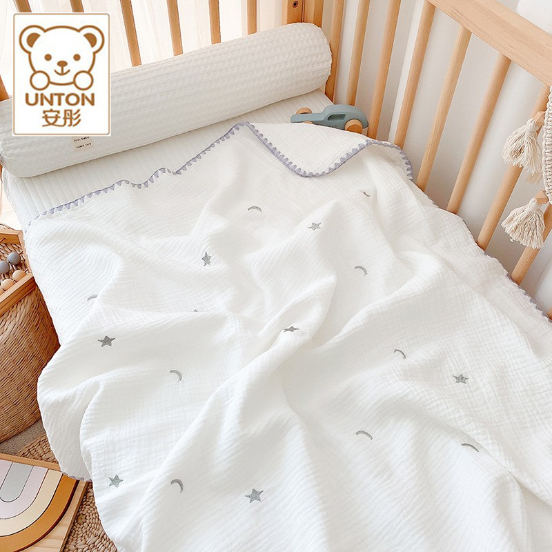 ins baby gauze quilt Xia thin section new baby spring autumn pure cotton stroller cover blanket little summer cool quilted by air conditioning-Taobao
