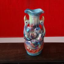 Old vase vase inserts creative furniture decoration of 80s double ear glazed glazed plastic vase physical photo