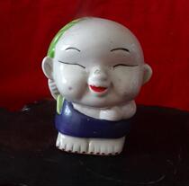 Old savings tank childrens character saving cans Xinxiang porcelain old ceramic furniture ceramic pieces old toy in the 1980s nostalgia