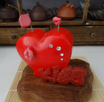 Creative savings tank birthday gift red heart shaped small fixtures resin toys used in physical picture shipped