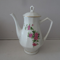 Old teapot white porcelain flower pot 70 s Du Chonyuan Shenyang Ritao patent 12-sided multi-sided pot double-sided flower pot