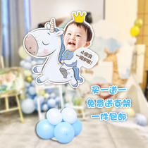 Baby 100-day birthday arrangement childrens party welcome card humanoid cartoon welcome card custom KT board