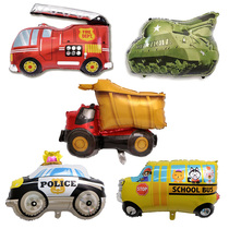 Truck aluminum film Balloon car police car tank school bus fire truck balloon childrens birthday party decoration decoration