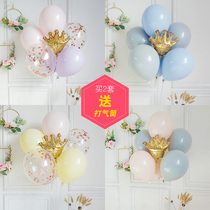 Baby birthday party arrangement macaron Crown table floating balloon window decoration balloon bracket