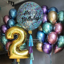 Thickened pearlescent metallic latex balloon wedding photo decoration birthday party arrangement floating air balloon