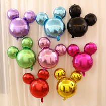 Cartoon multi-color Mickey head aluminum film balloon childrens birthday balloon decoration baby one year old party arrangement supplies