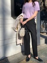 Korean Chic high-end designer cooperative wool 1oo slacks