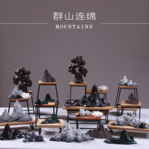 New Chinese ceramic rockery ornaments Garden micro-landscape landscaping accessories Living room TV cabinet Office desk Soft decoration