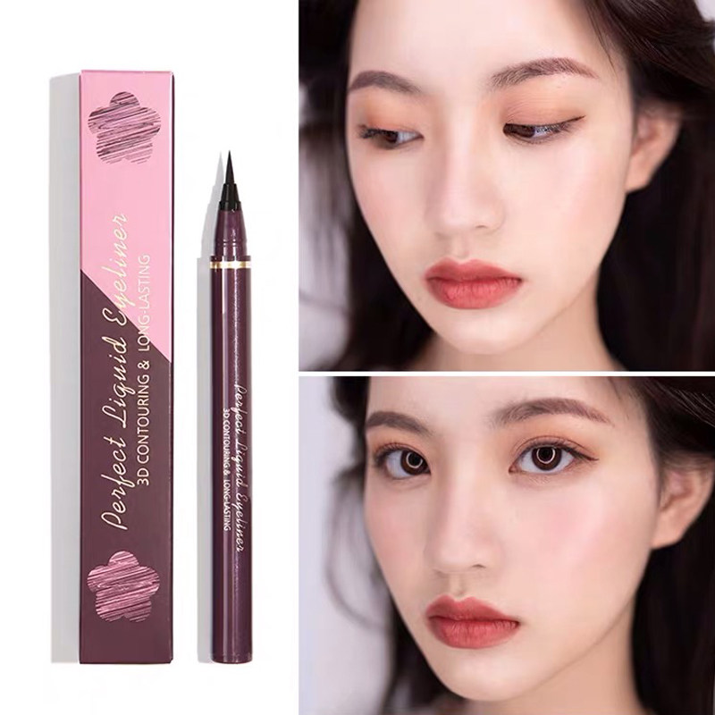 juduo orange eye line liquid pen extremely fine waterproof 06 horizontal silkworm gel pen inner eye line speed dry anti-sweat lady brown