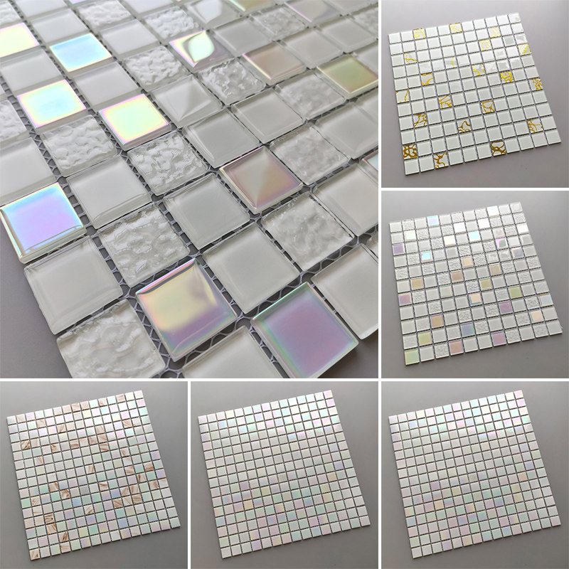 Crystal glass mosaic Balcony Bathroom ceiling tiles Nordic style kitchen powder room TV background wall floor stickers