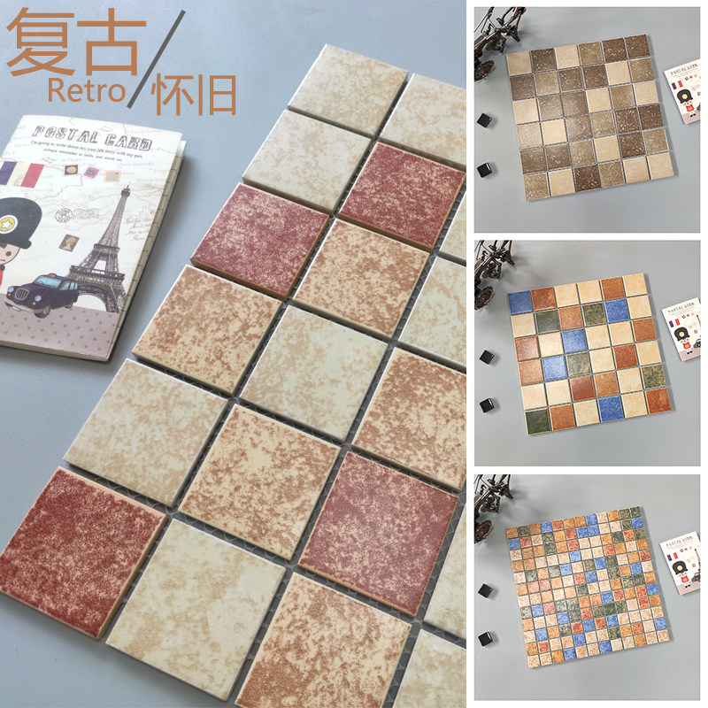 Vintage antique ceramic mosaic tiles TV background wall Entrance Kitchen Powder room Balcony Bathroom wall tiles