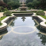 Большой цветок зеленый керамический мозаичный лесной сад ландшафтный пруд пруд прунд пруд плит