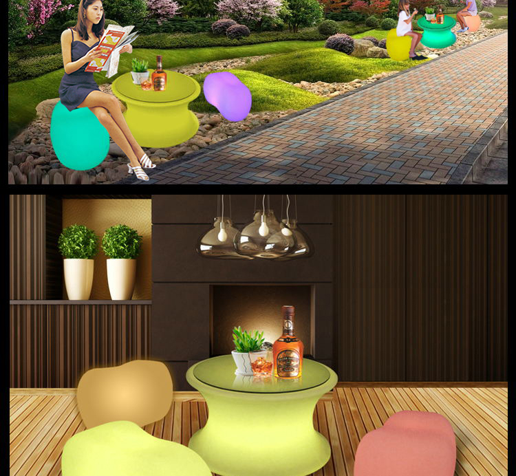 LED ánh sáng bàn ghế bar KTV ánh sáng đồ nội thất sofa thanh phân ngoài trời sáng tạo tròn bàn cà phê phân - Giải trí / Bar / KTV