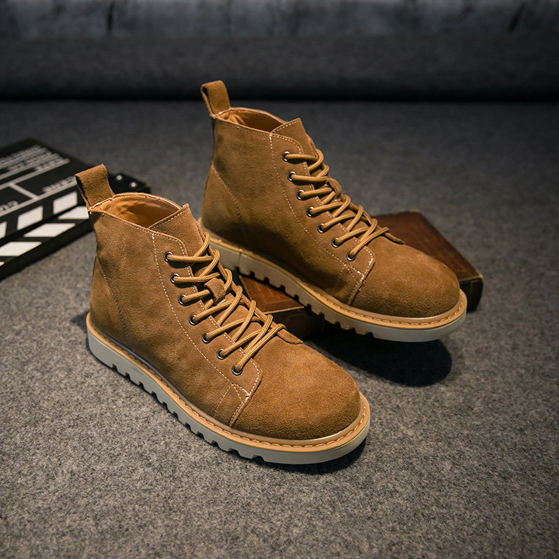 2021 spring summer new Martin boot male midbarrel genuine leather Inron short boots 100 hitch high cylinder tooling shoe boots for men