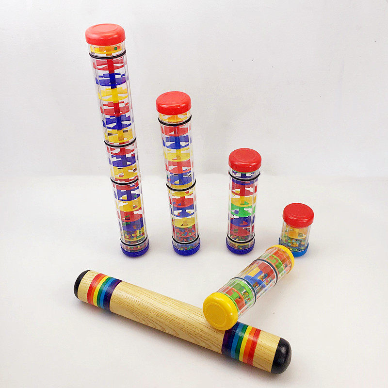 Olff Rain sound instrumental drum Rain sound cylinder instrument Rain sound sand leaking drum Rainbow Stick Mock Parent-child Toy Teaching Aids-Taobao