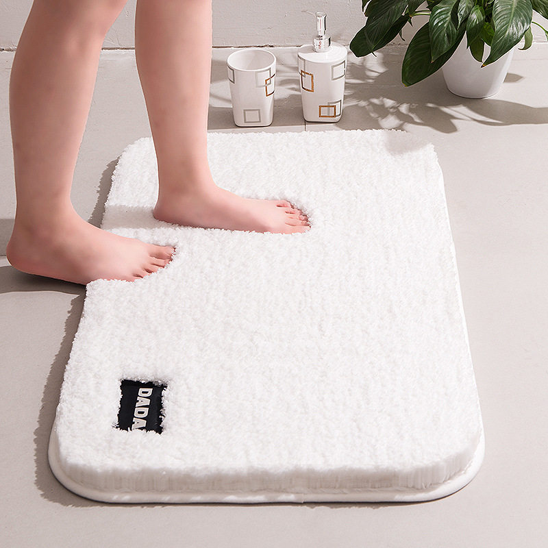Quick dry bathroom suction floor mat carpet toilet toilet foot pad non-slip bedroom entrance mat home thickening