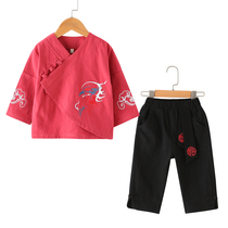 Children Tang Costume Boy Spring Autumn Hanfu Long Sleeve Suit Chinese Wind Young Boy Ultra Fairy ancient dress Baby gown