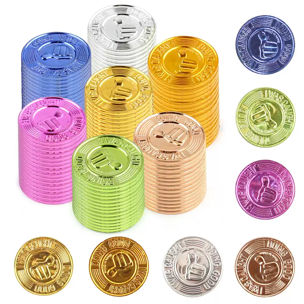 大拇指彩色金币游戏币玩具海盗道具桌游配件钱币开学季仿