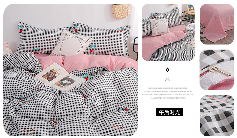 Phong cách hàn quốc sang trọng gió tươi nhỏ hoa bốn mảnh set 1,5m lưới đỏ chăn đơn ký túc xá sinh viên ba mảnh - Bộ đồ giường bốn mảnh chăn ga gối đệm giá rẻ