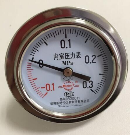 淄博新时代内室压力表-0.1-0.3MPa山东新华医疗立式灭菌器压力表