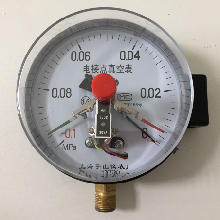 上海亭山仪表厂电接点真空表-0.1-0MPa压力表Y150 螺纹M20*1.5