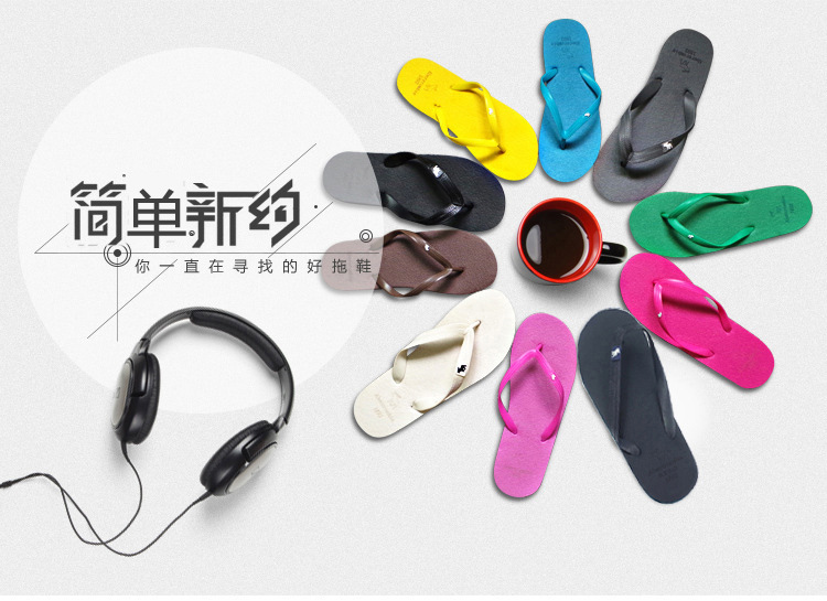 Dép mùa hè thoáng khí bãi biển đen trai flip-flops triều nam giới và phụ nữ phẳng thời trang sinh viên vài dép mặc