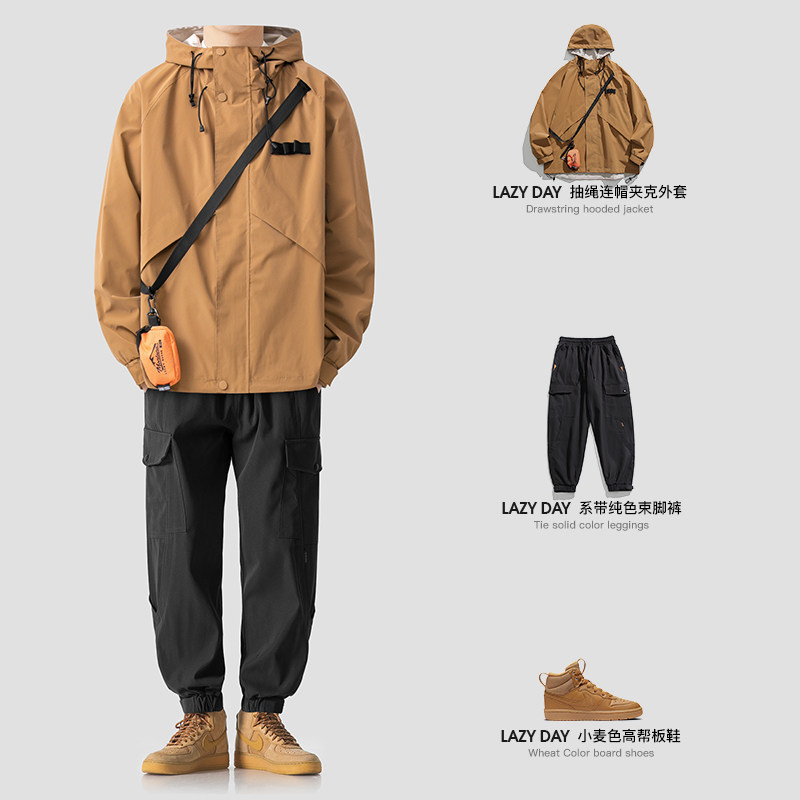 LAZY DAY ORIGINAL MEN'S DRESS WITH SPRING AUTUMN SEASON OUTDOOR TOOLING JACKET MEN'S HAT LOOSE Assault Jacket Tide-Taobao