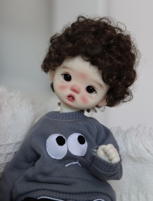 taobao agent [Spot] BJDBJD doll wig 6 -point curly hair explosion head teddy roll imitation Mahai Mao