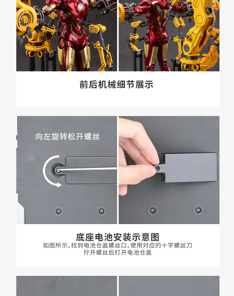 钢铁侠手办基地拆甲台MK4人偶模型
