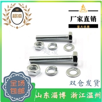 4 8 Class galvanized outer hexagonal screw bolt flat cushion nut suit M5M6 * 10121620253035404550