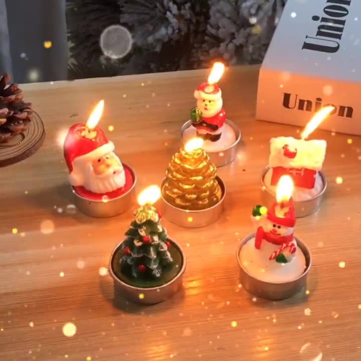 Christmas decorations Creative candles Santa Claus Snow Man Pine Bag romantic simulation decoration candles