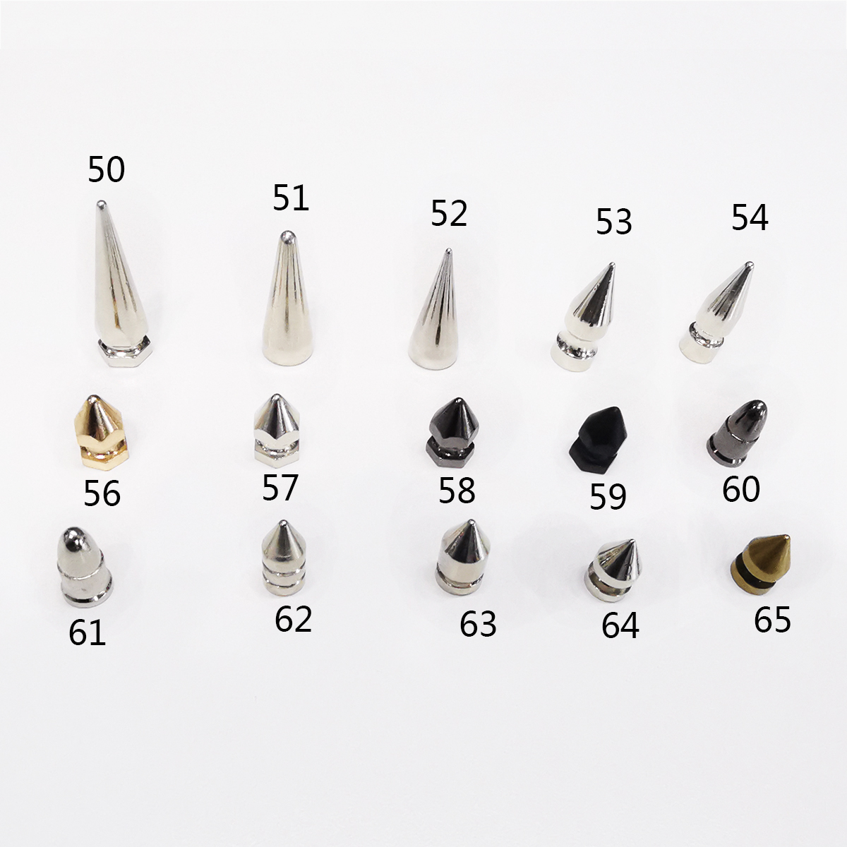 Pure copper spikes diy silver screws rivets punk style clothing shoes bag decoration mobile phone protective shell accessories metal spikes