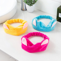 Hairband women wash face cute headband Net red makeup mask hair hoop beauty salon bag turban Velcro hair band