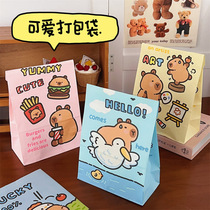 School Company Cute Capybara Packing Paper Bag High-Looking Cartoon Gift Storage Bag New Creative Laminated Paper Bag