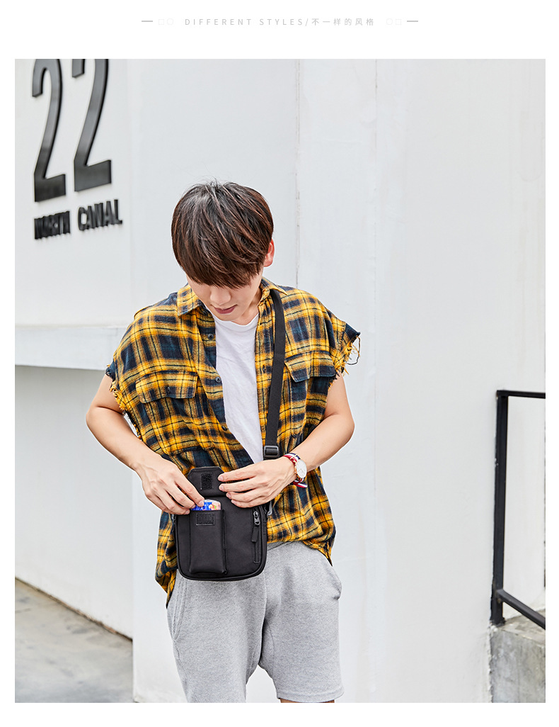 Chàng trai thủy triều nhỏ đeo ba lô dụng cụ Messenger túi đeo vai nam thời trang đường phố xu hướng hip hop mini - Túi của con người cặp laptop