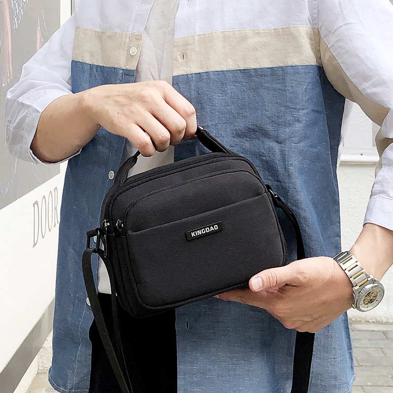 Multifunction men's buns bag business satchel men's inclined cross casual canvas hand single shoulder bag trendy men's diagonal satchel bag